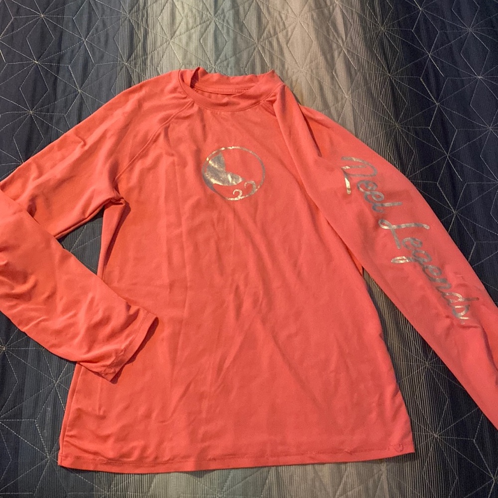 Reel Legends Girls Large 14 Rash Guard in Coral Good used condition
